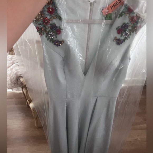 Mac Duggal Light Blue Embellished Gown